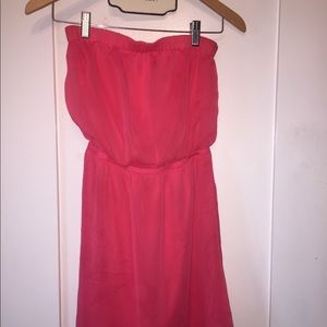 Pink strapless dress